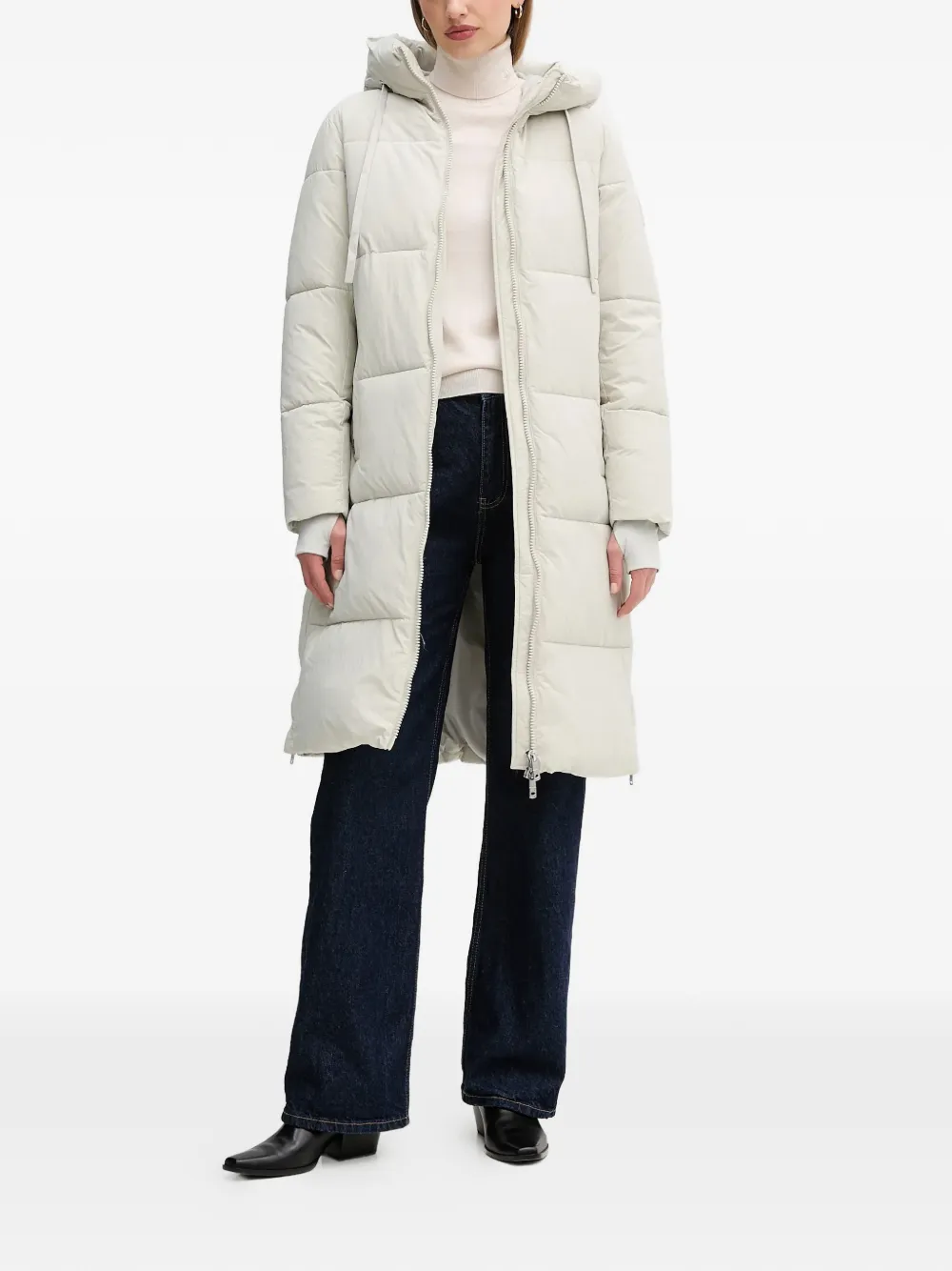  Mos Mosh Hooded Quilted Coat - Grey 