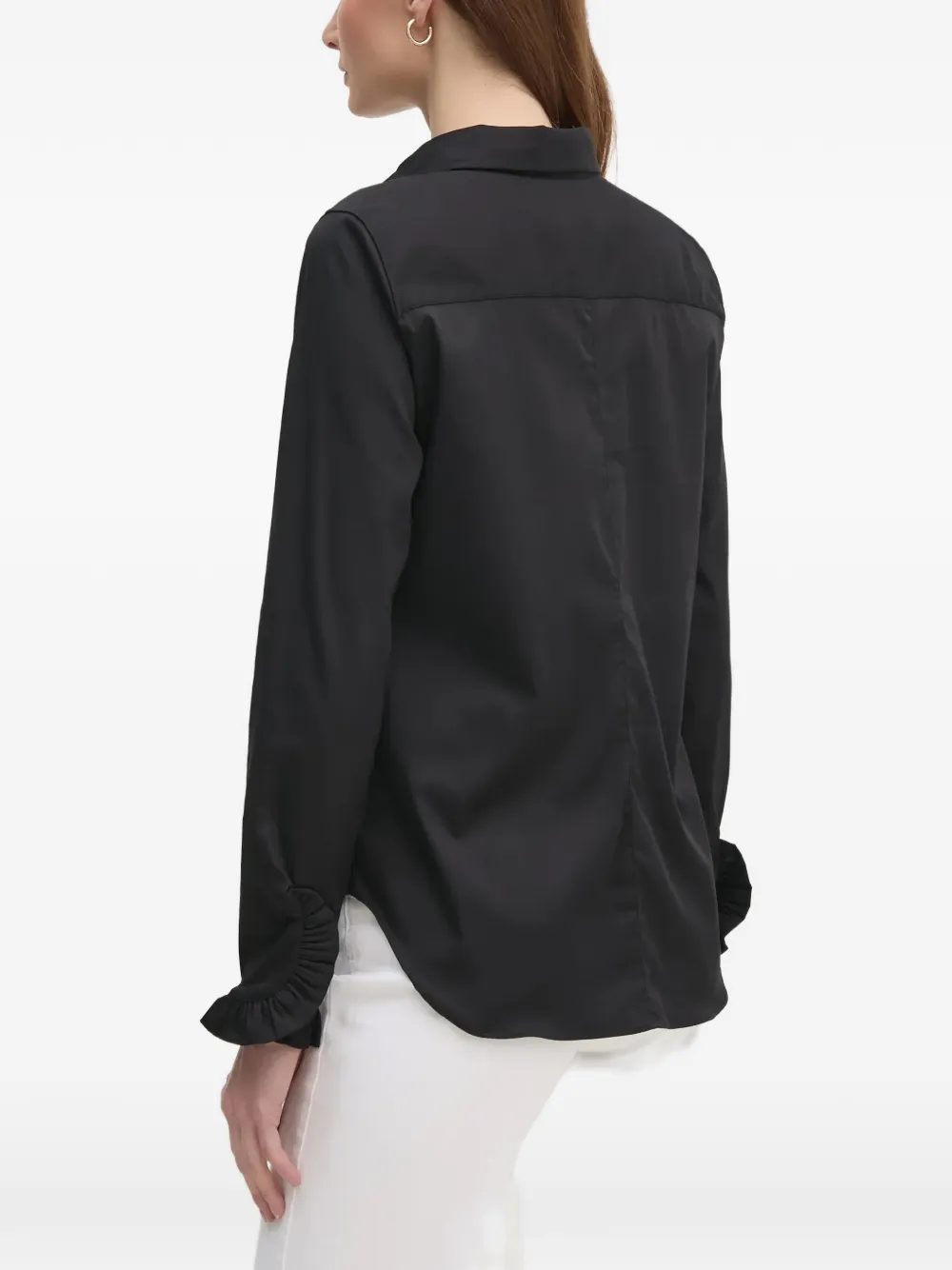 Mos Mosh MMMattie blouse met ruches aan de manchetten Zwart