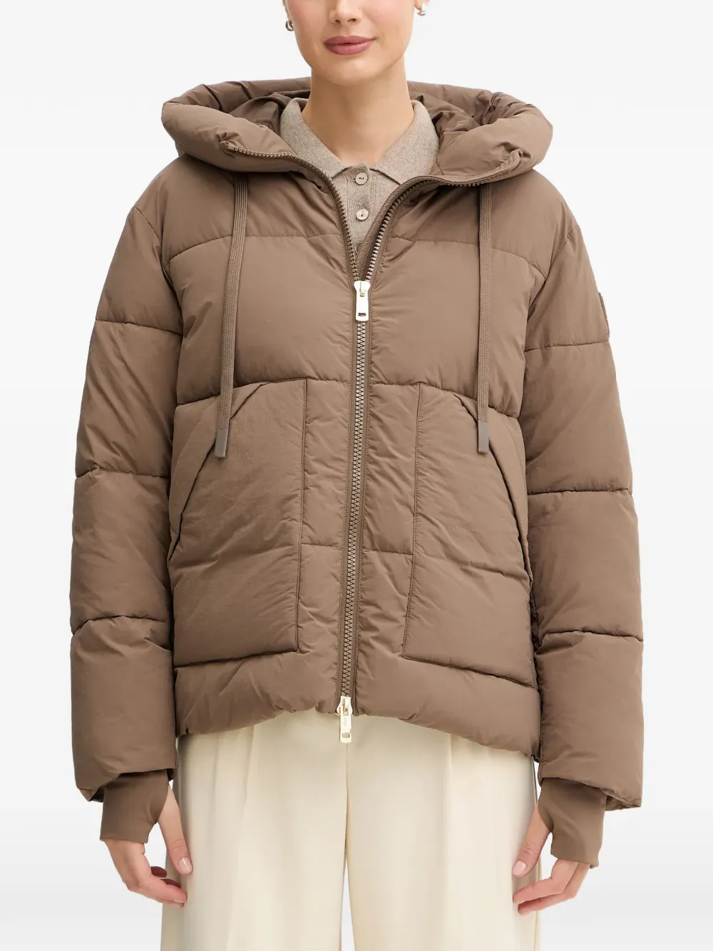 Mos Mosh Ollie Terma hooded quilted jacket - Marrone
