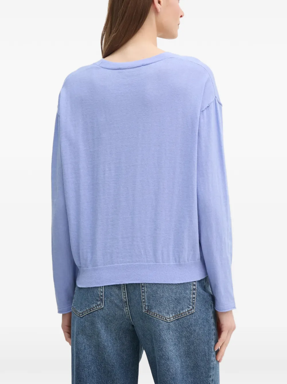  Mos Mosh Buttoned V-neck Top - Blue 