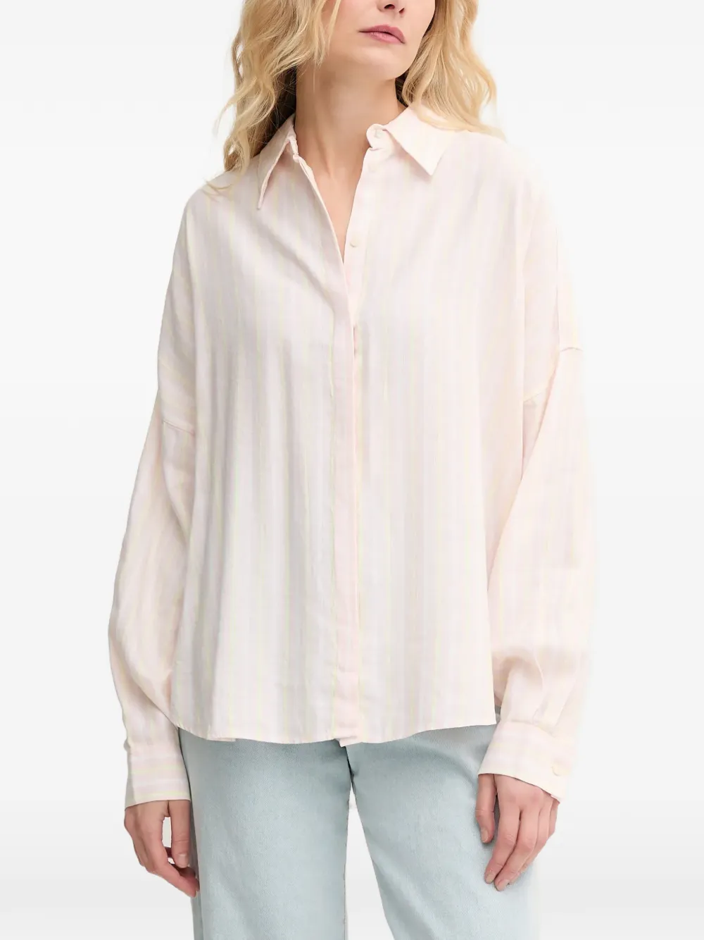 Mos Mosh striped button-up shirt - Rosa