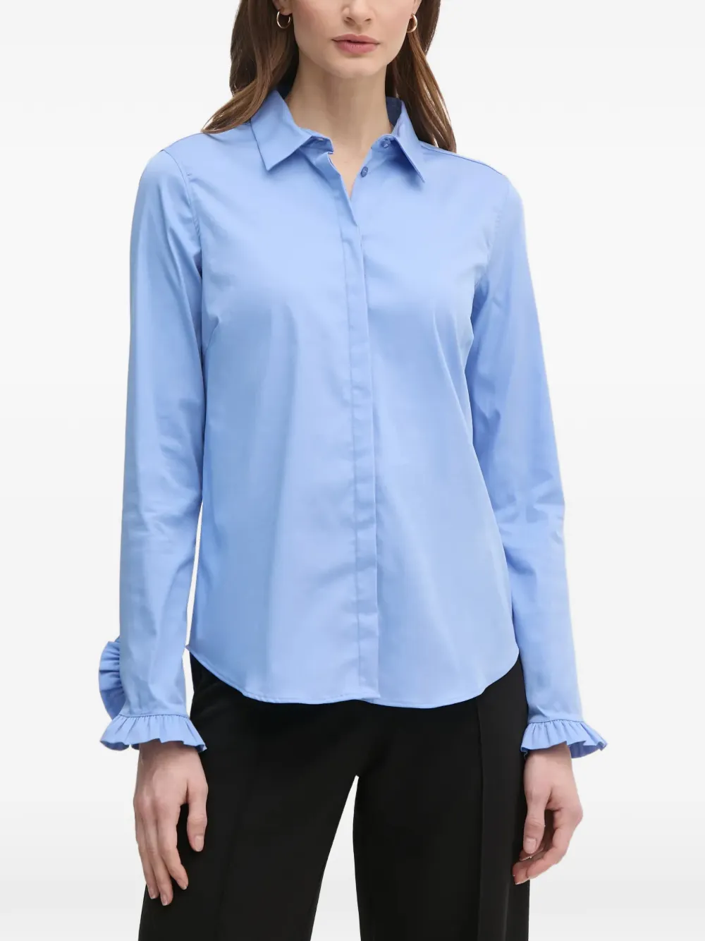 Mos Mosh Mattie ruffled-cuffs shirt - Blu