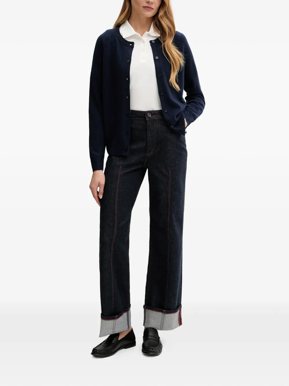  Mos Mosh Button Cuffed Jeans - Blue 