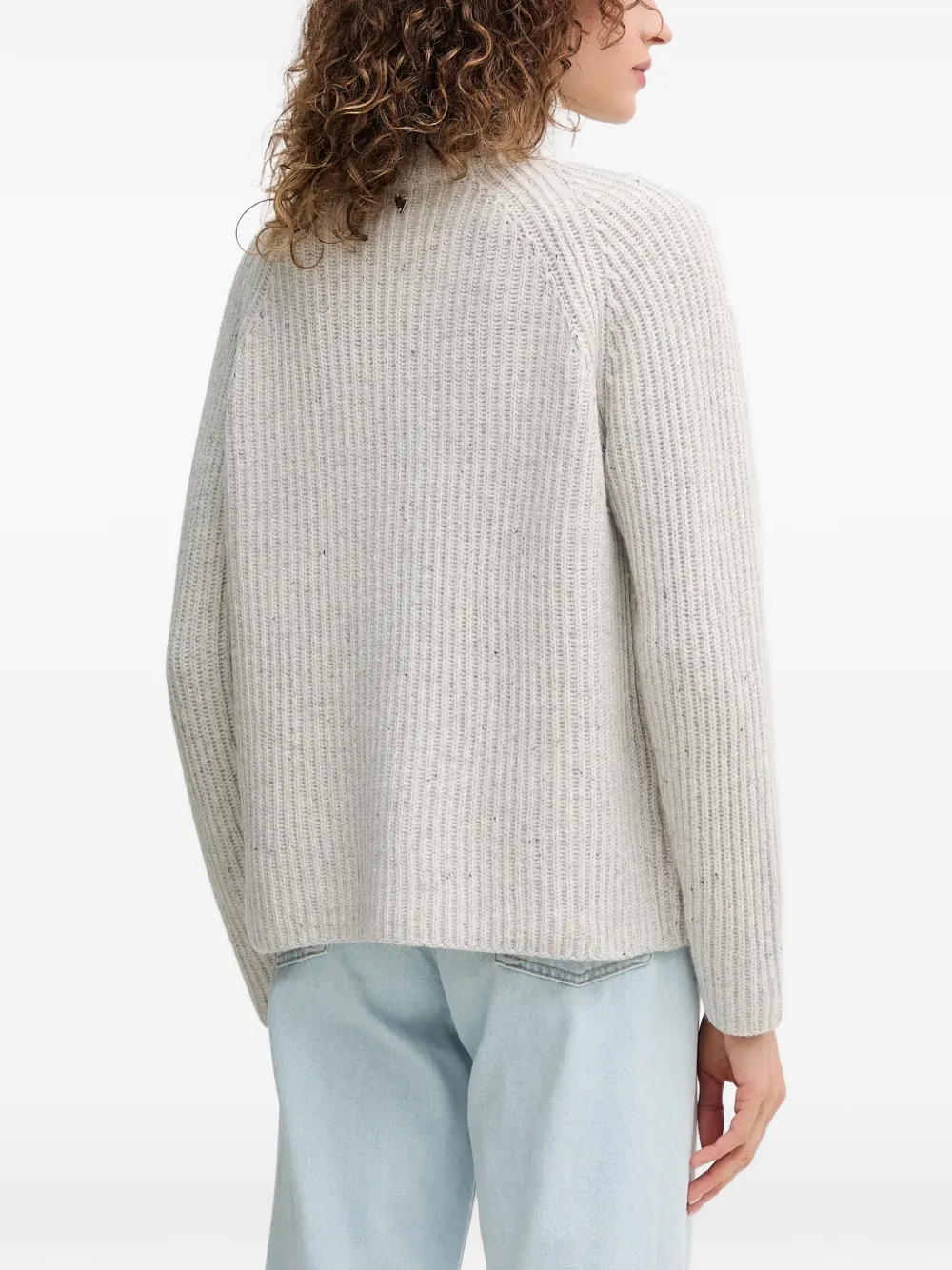  Mos Mosh Mmthyra High-neck Ribbed Sweater - Grey 
