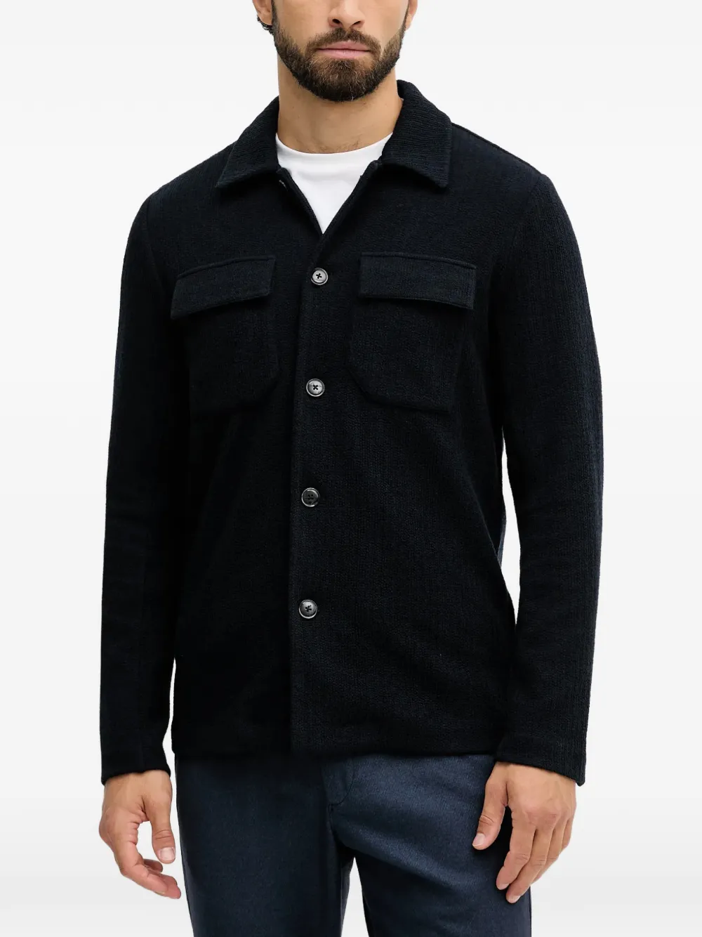 Mos Mosh Austin buttoned flap-pocket shirt - Blu
