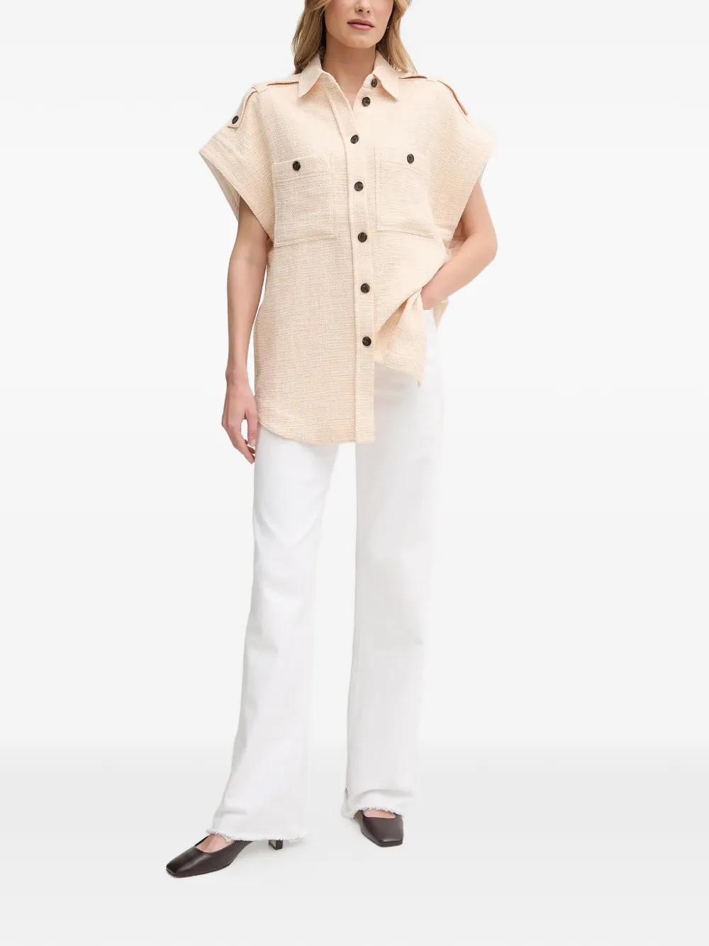  Mos Mosh Button Pocket Shirt - Neutrals 