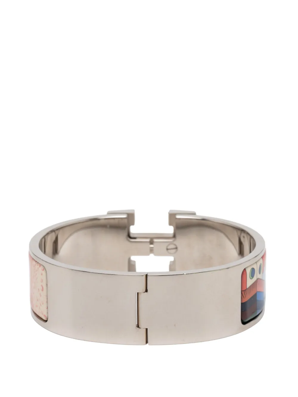  Hermès Pre-owned 2000-2025 Wide Enamel Cosmographia Universalis Clic Clac H Bracelet Pm Costume Bracelet - Blue 