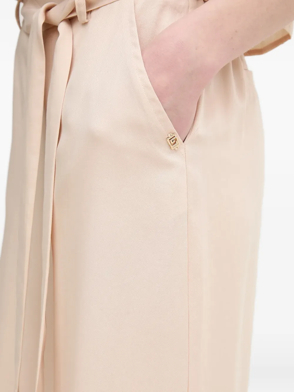 Gaudi Broek met gestrikte taille Beige