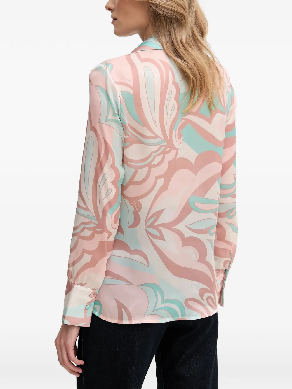  Gaudi Ruffled Patterned Shirt - Pink 