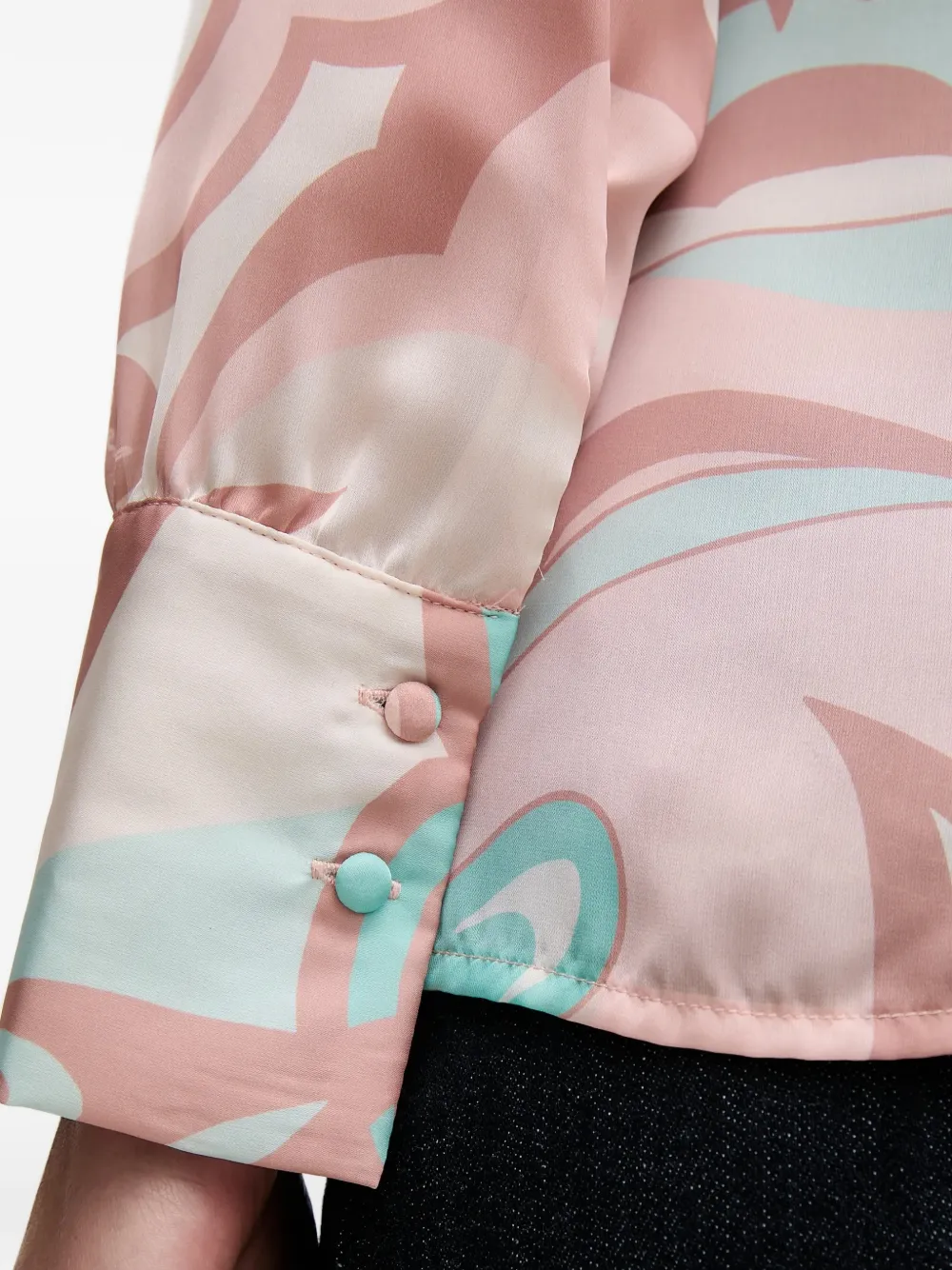 Gaudi Blouse met ruches en patroon Roze