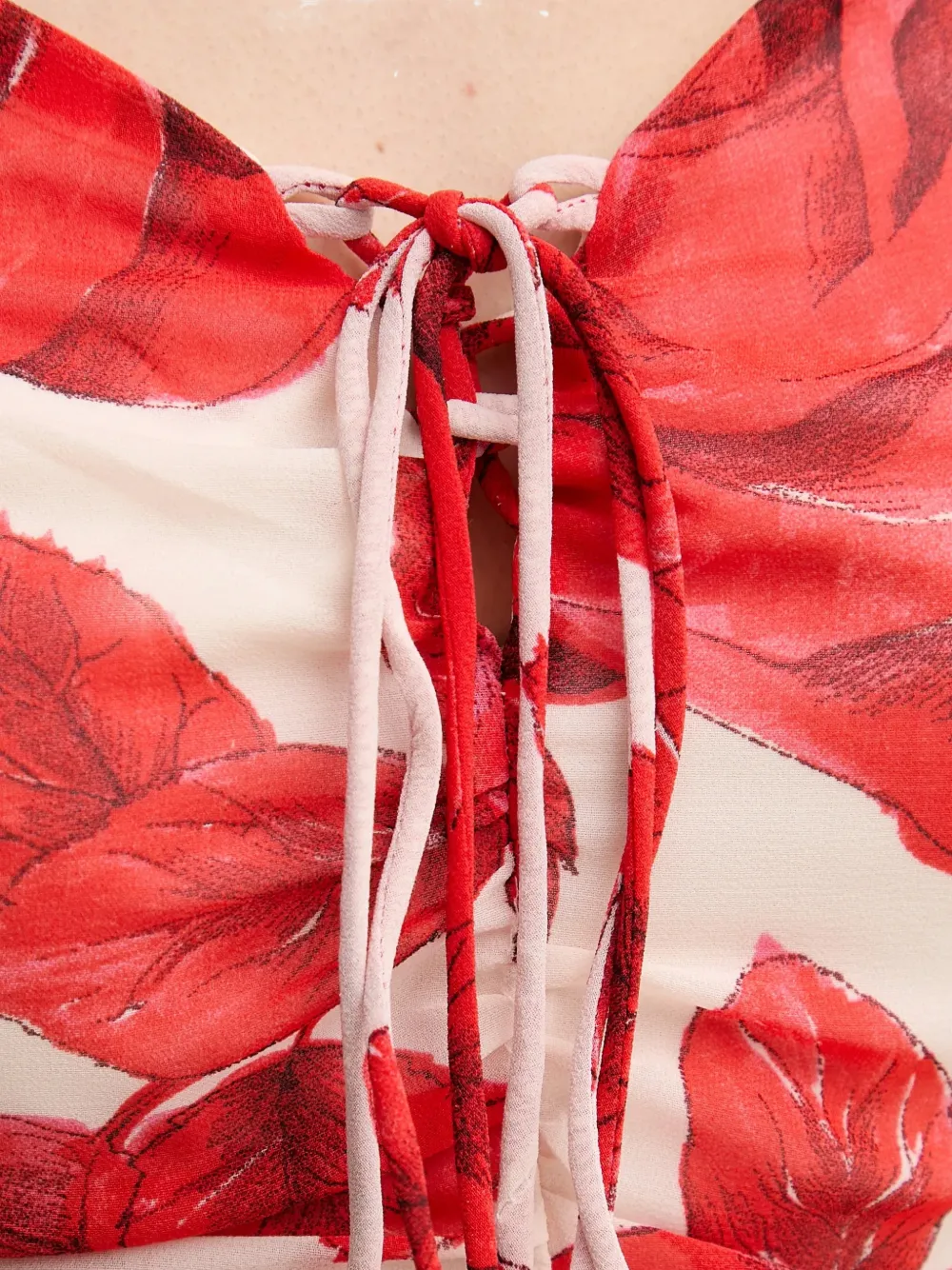 Gaudi Mini-jurk met bloemenprint en ruches Rood