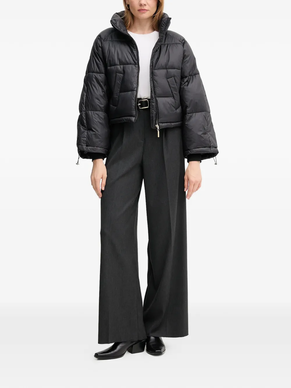  Gaudi Funnel-neck Puffer Jacket - Black 