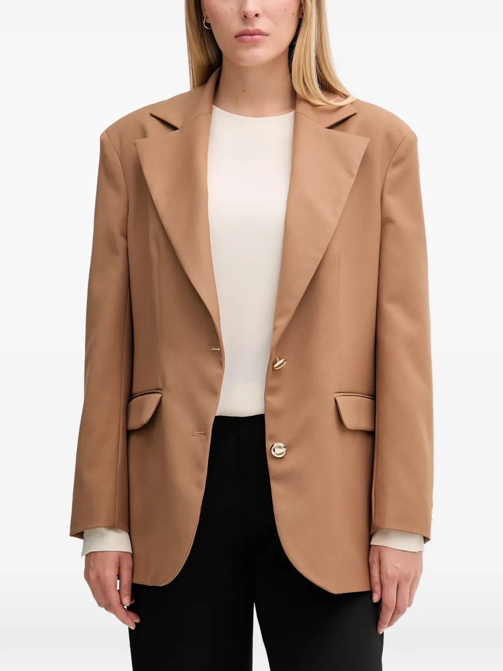 Gaudi button notched blazer - Marrone