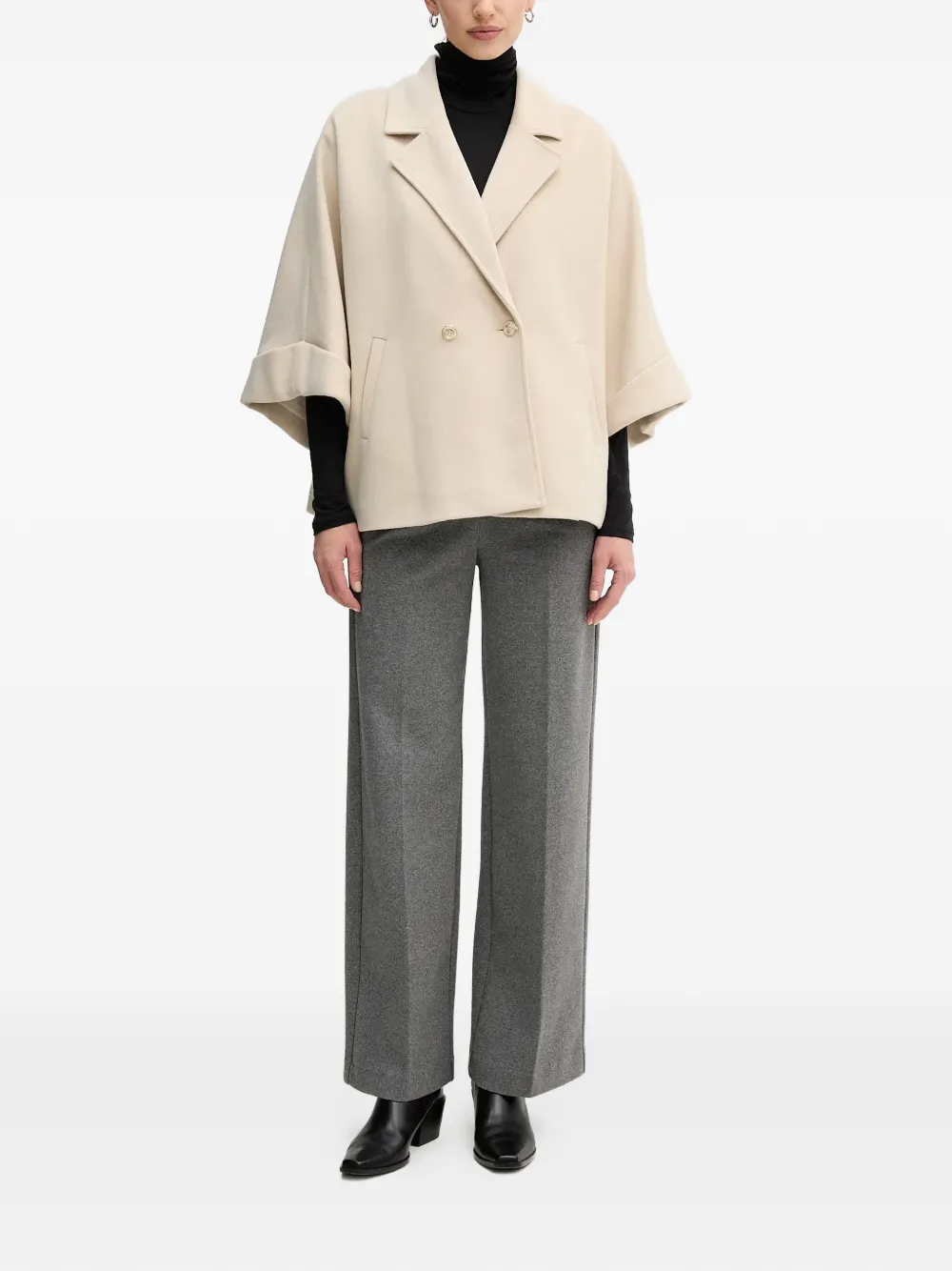  Gaudi Double-breasted Short-sleeved Jacket - Neutrals 