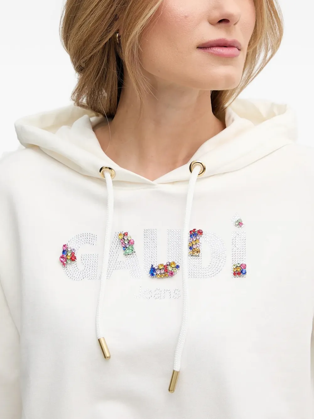 Gaudi Hoodie met logo Beige
