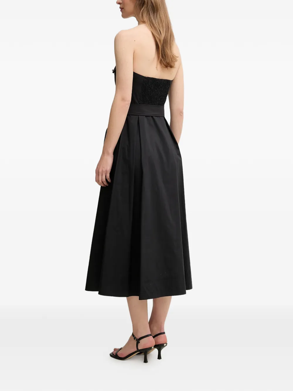 Belted Zip-Up Midi Dress