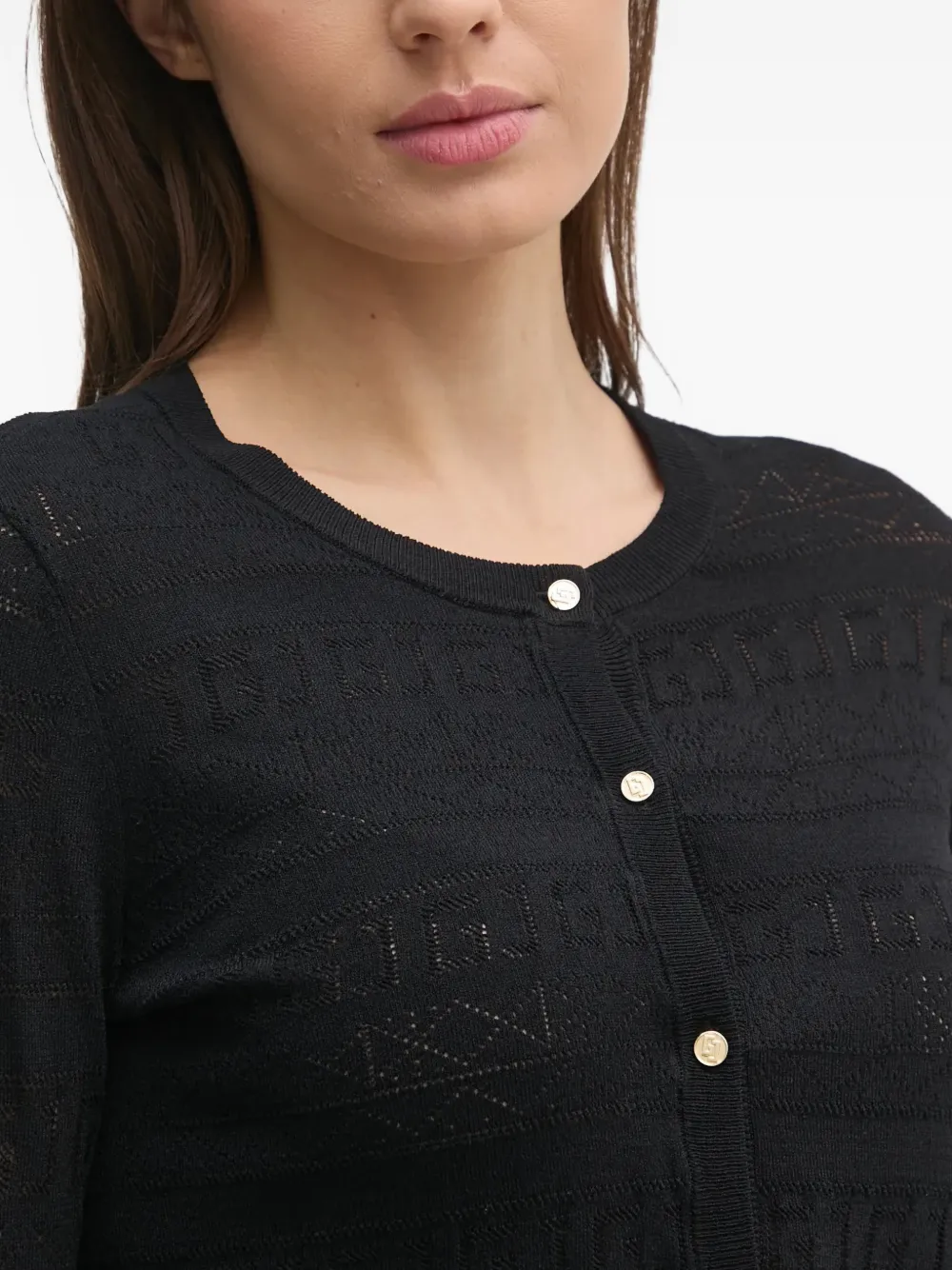 Ruffled Patterned Cardigan