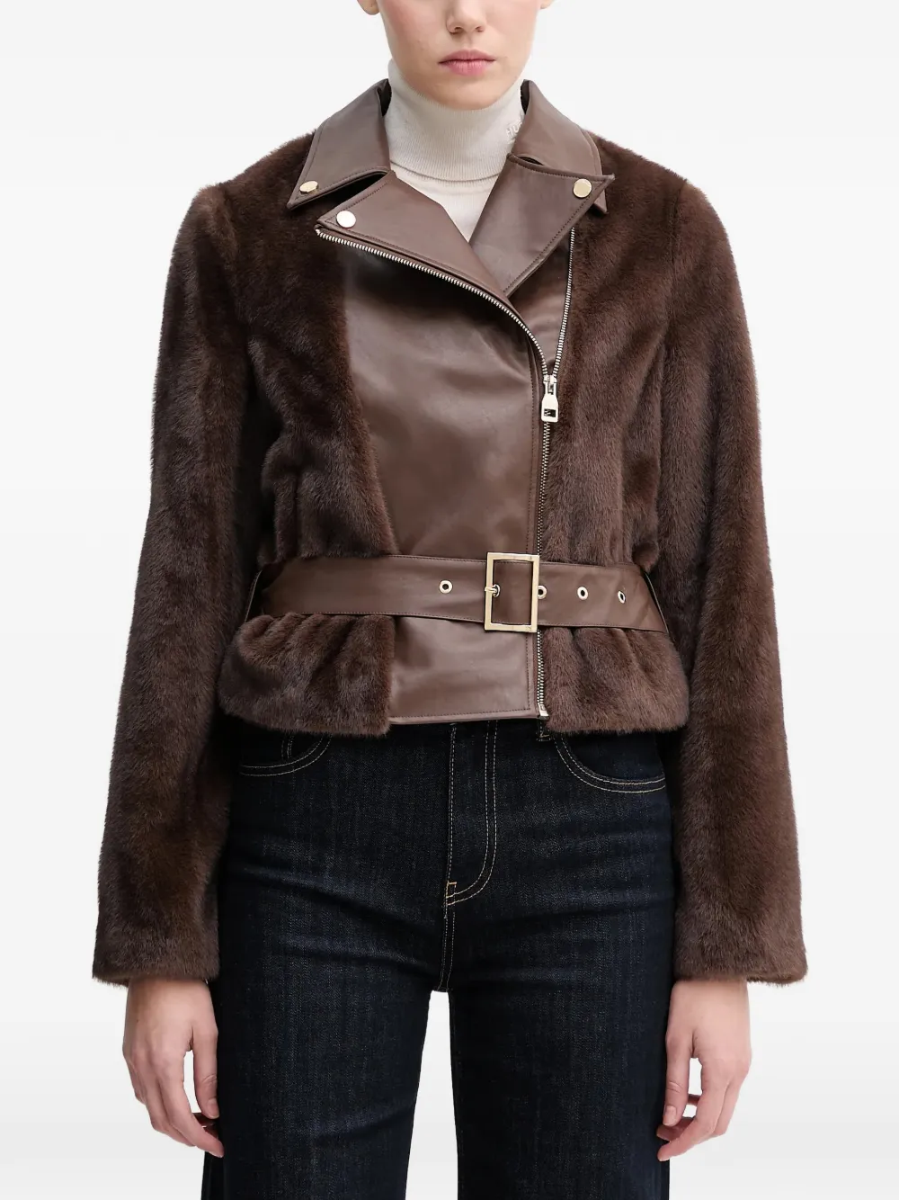 Gaudì Belted Zip-up Jacket In Multi