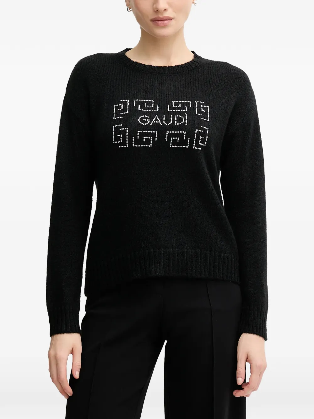 Gaudi embellished crew-neck sweater - Nero