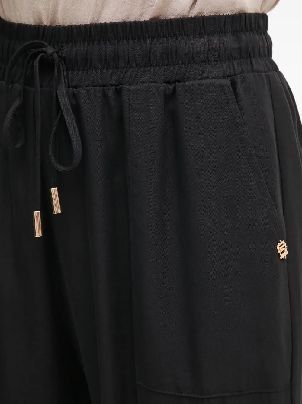 Gaudi Broek met trekkoordsluiting en cargo zak Zwart