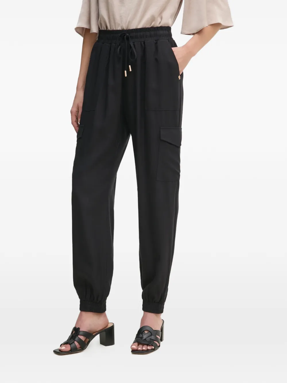 Gaudi Pantaloni con tasche cargo e coulisse - Nero