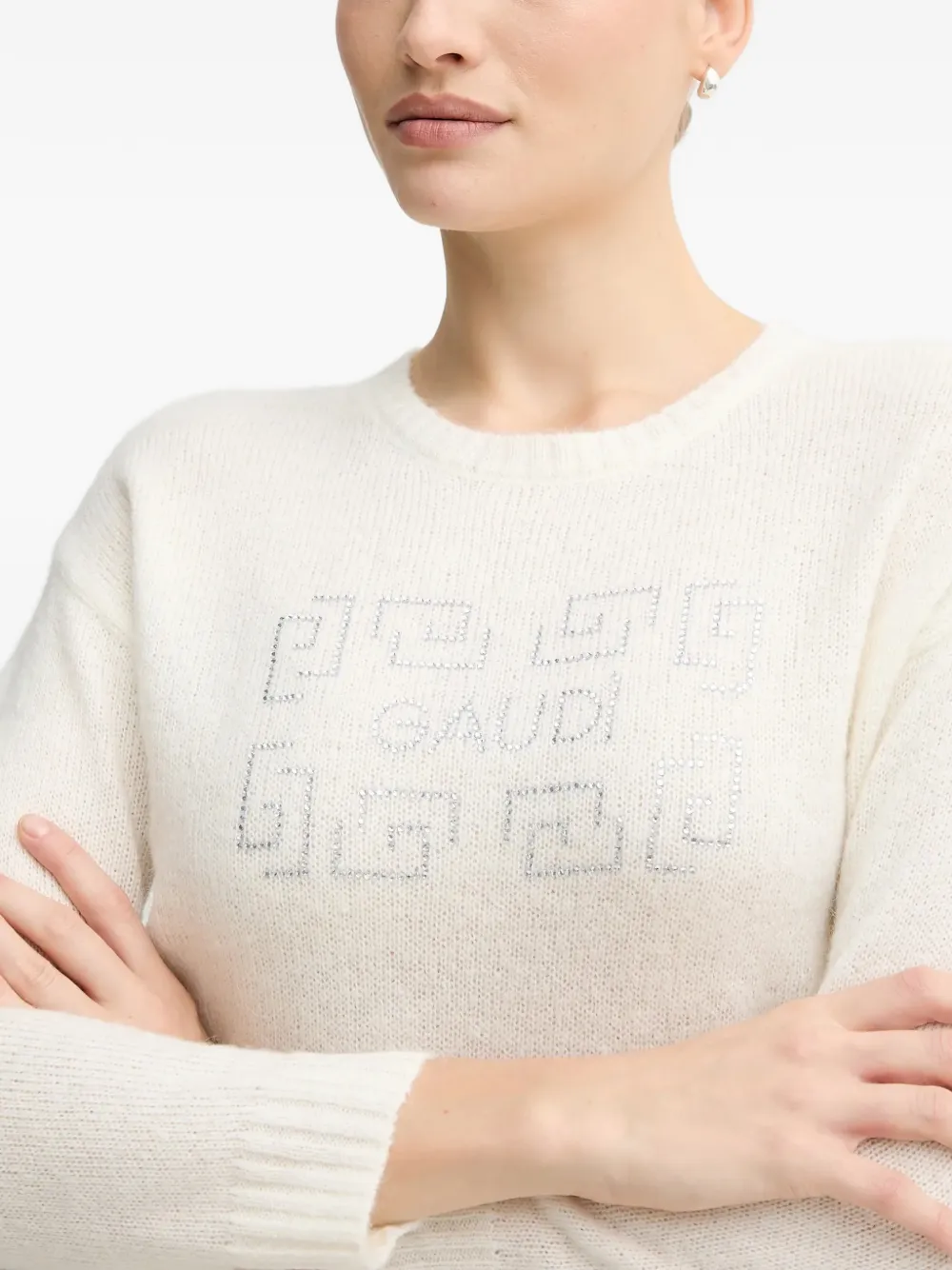 Gaudi Verfraaide trui Beige
