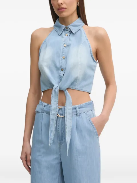 Gaudi halterneck front-knot top