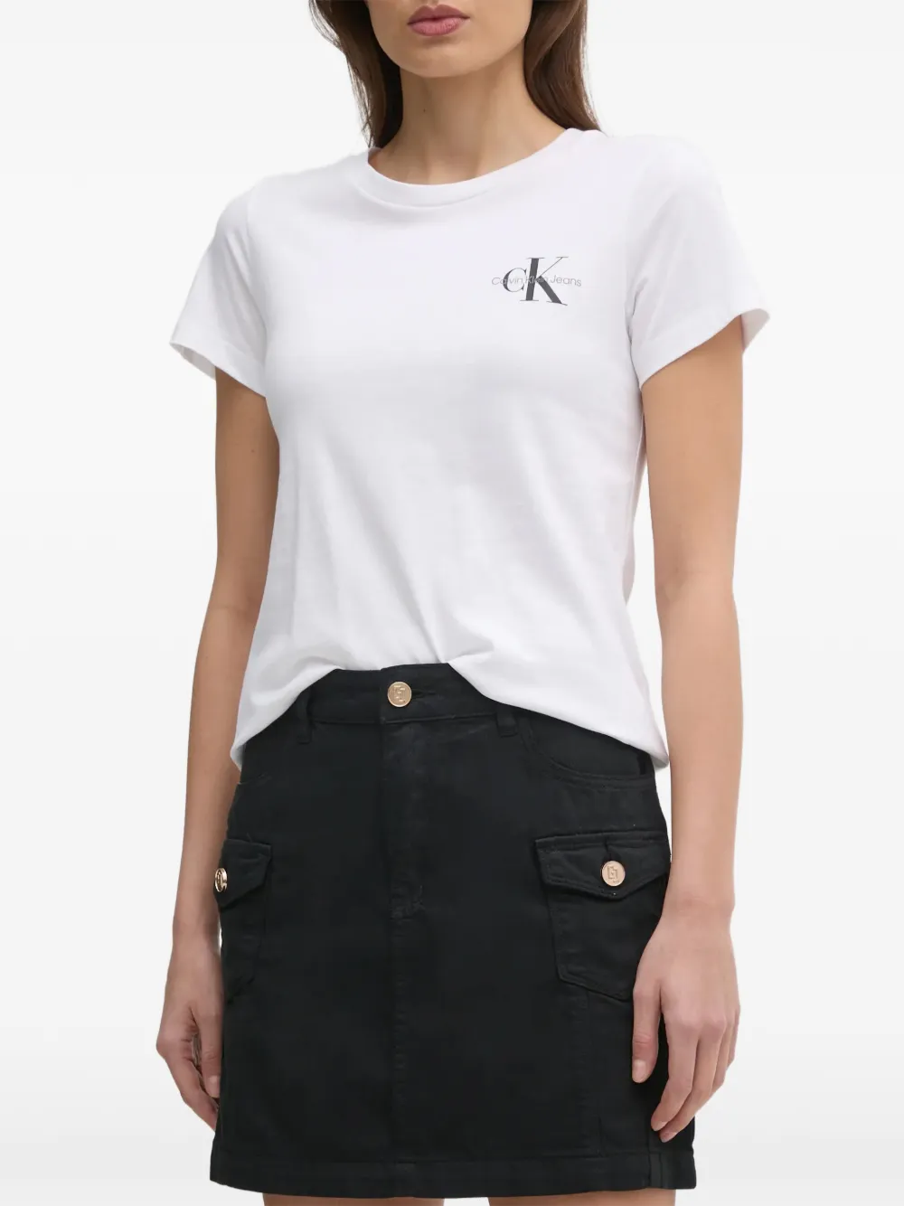 Gaudi Minigonna con placca logo - Nero