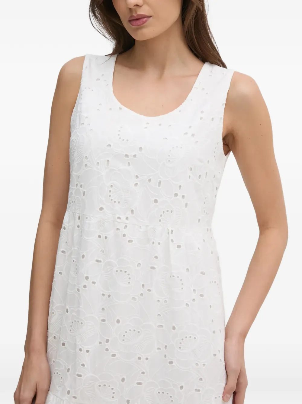 Gaudi Sangallo mouwloze maxi-jurk met bloemenprint Wit