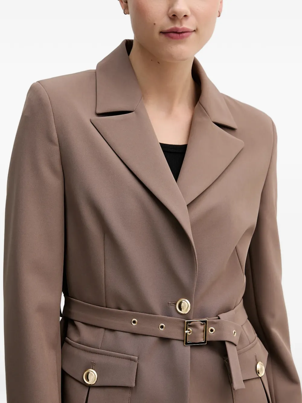 Gaudi Blazer met ceintuur Bruin