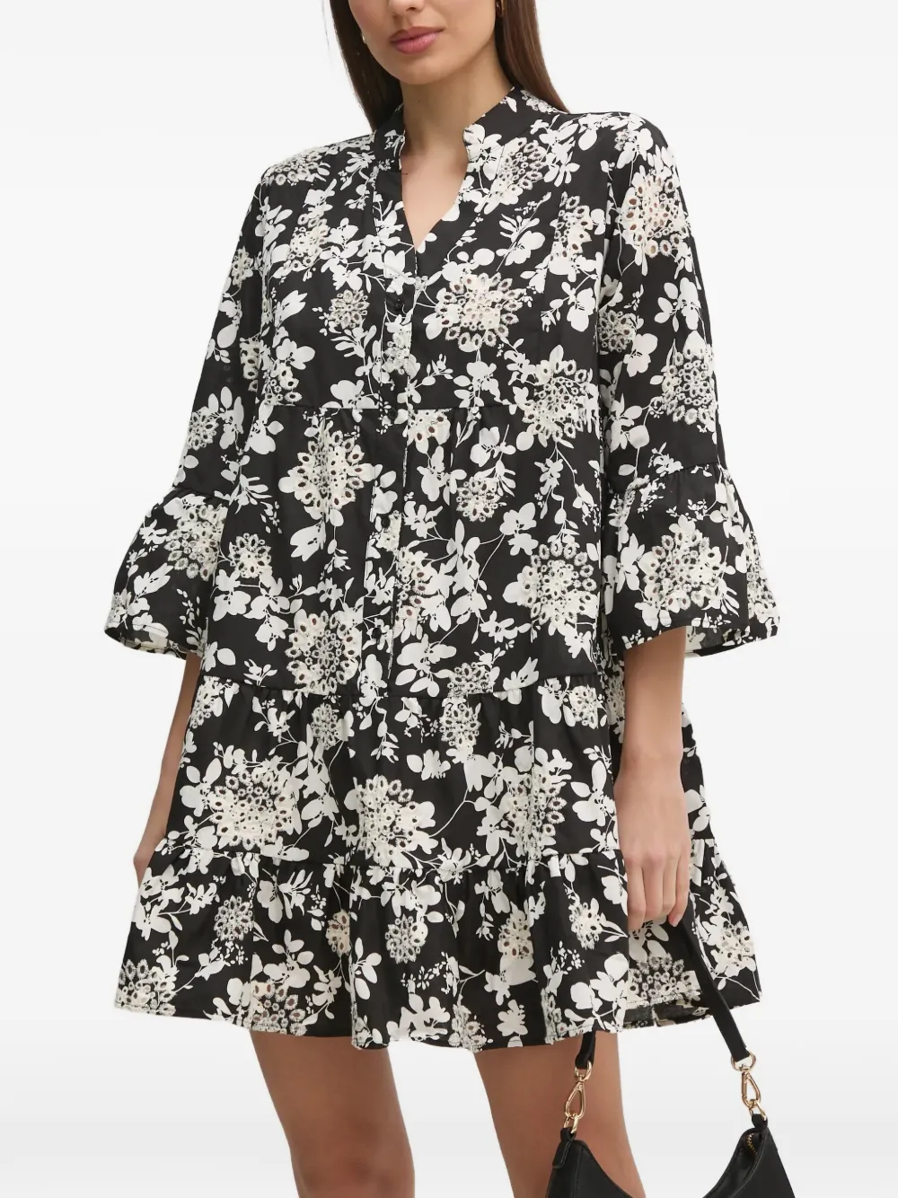 Gaudi floral-print midi dress - Nero