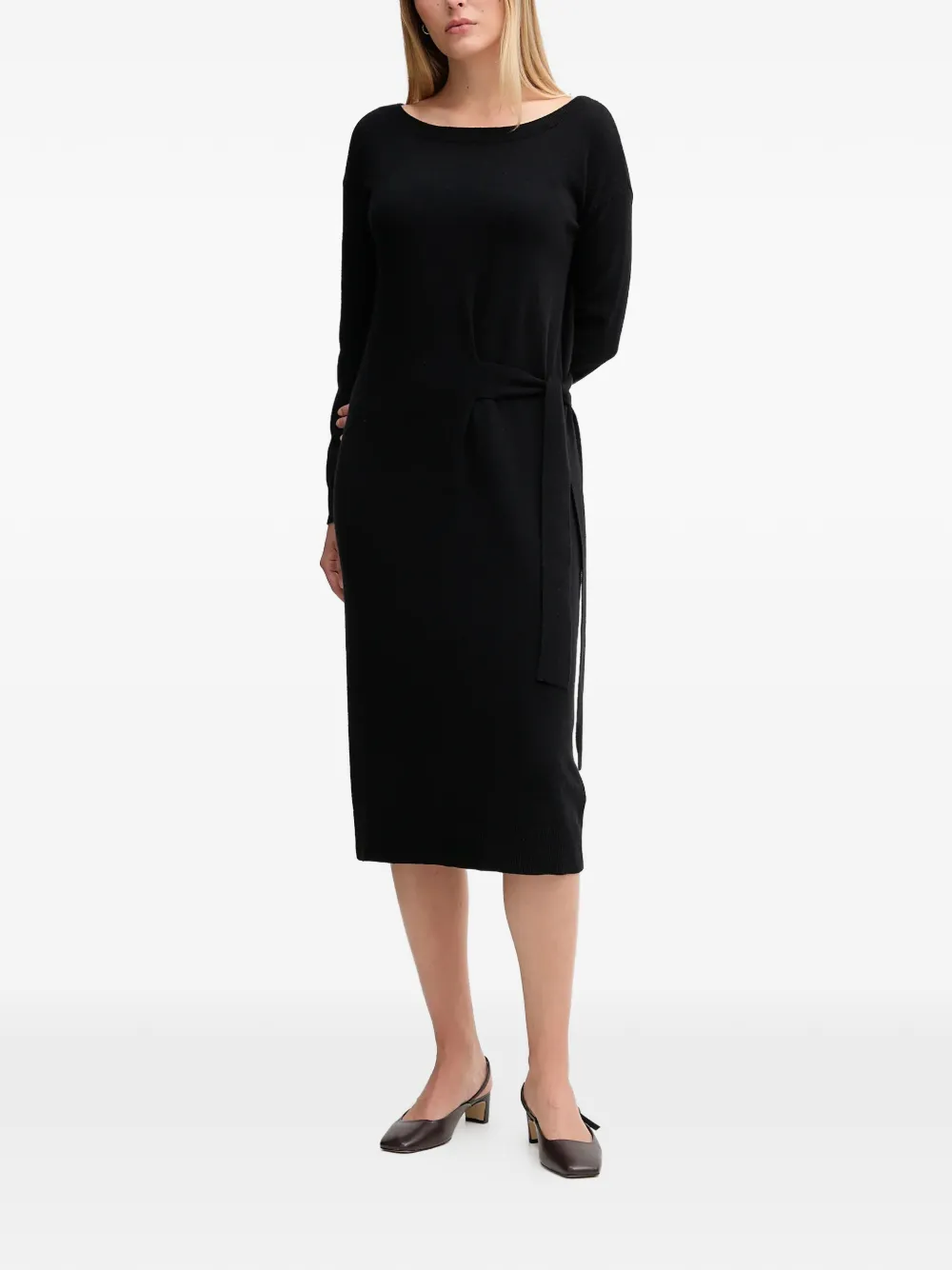 Gaudi Midi-jurk met gestrikte taille Zwart