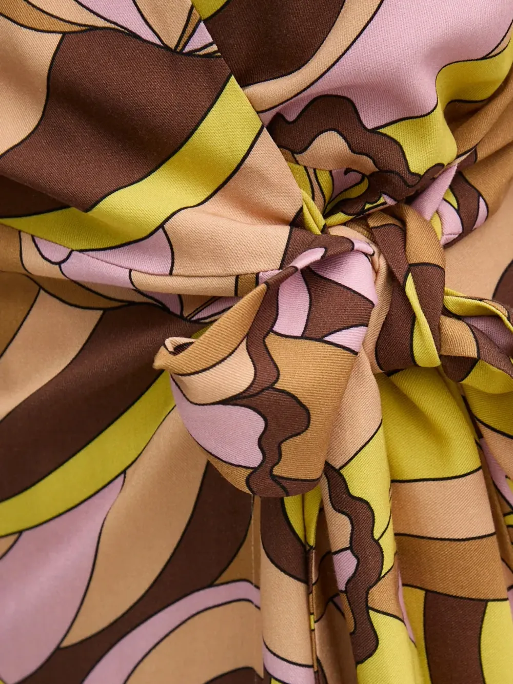 Gaudi Mini-jurk met strik en print Bruin