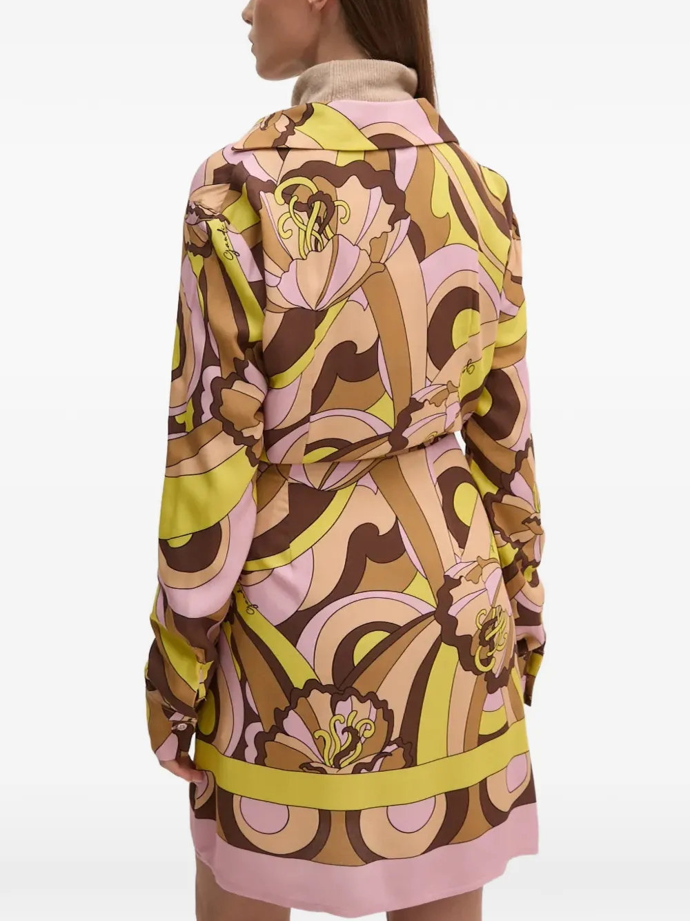 Gaudi Mini-jurk met strik en print Bruin