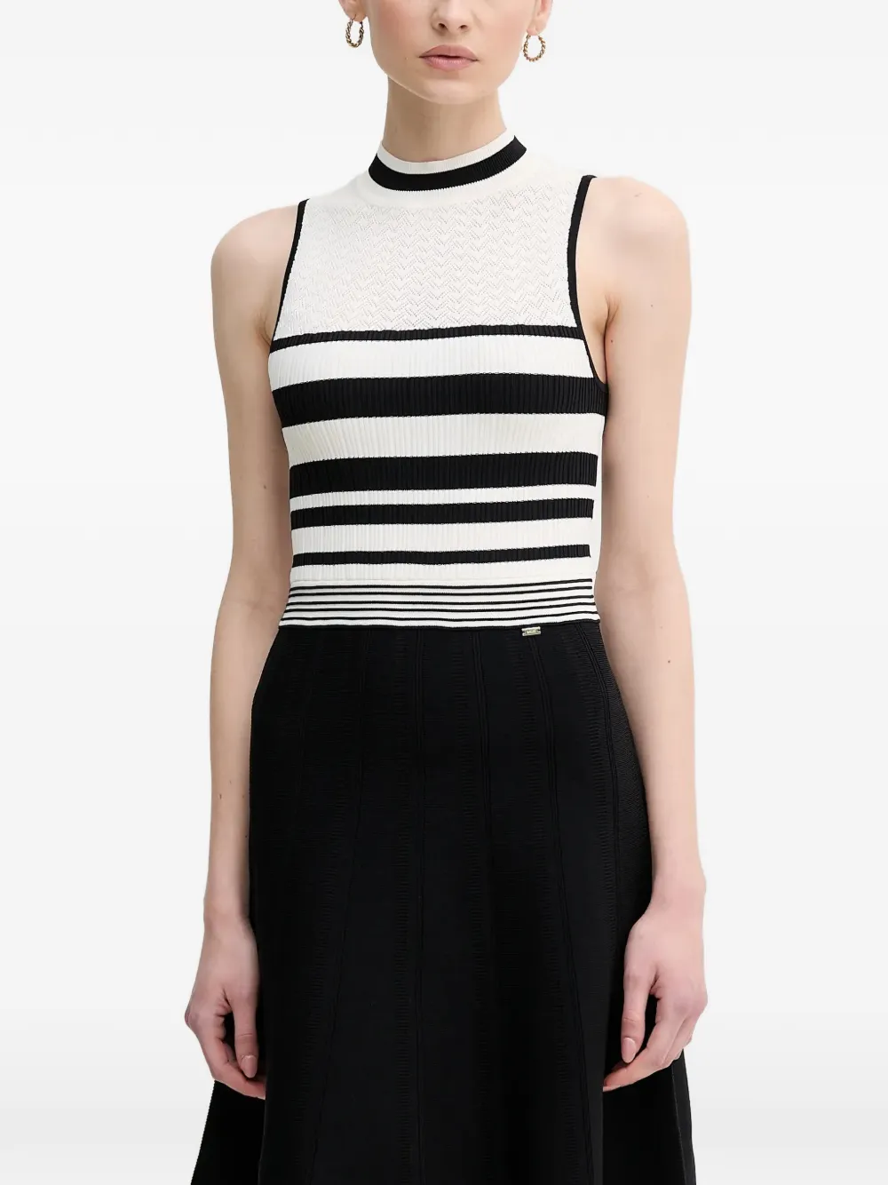 Gaudi striped sleeveless mini dress - Nero