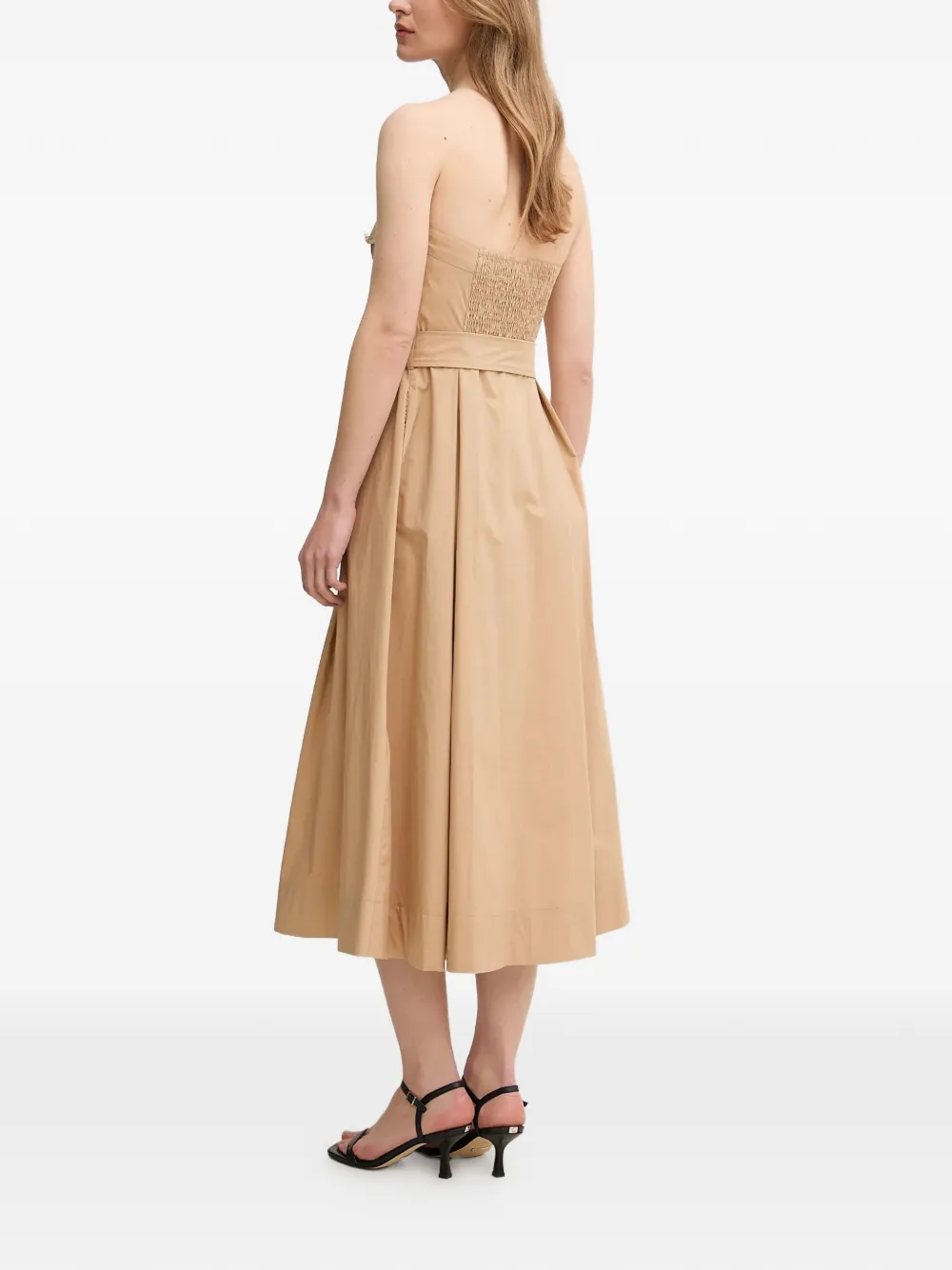  Gaudi Zip Belted Midi Dress - Neutrals 