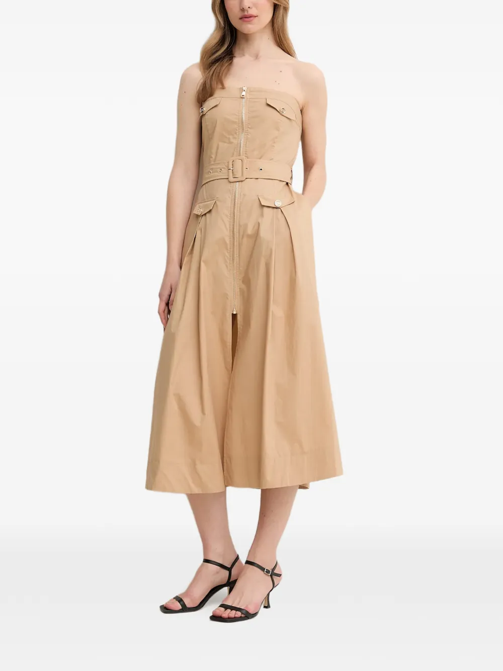 Gaudi zip belted dress - Toni neutri