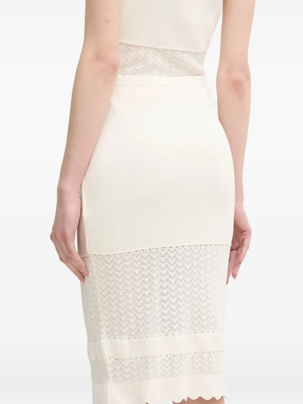 Gaudi Pointelle gewelfde rok Beige