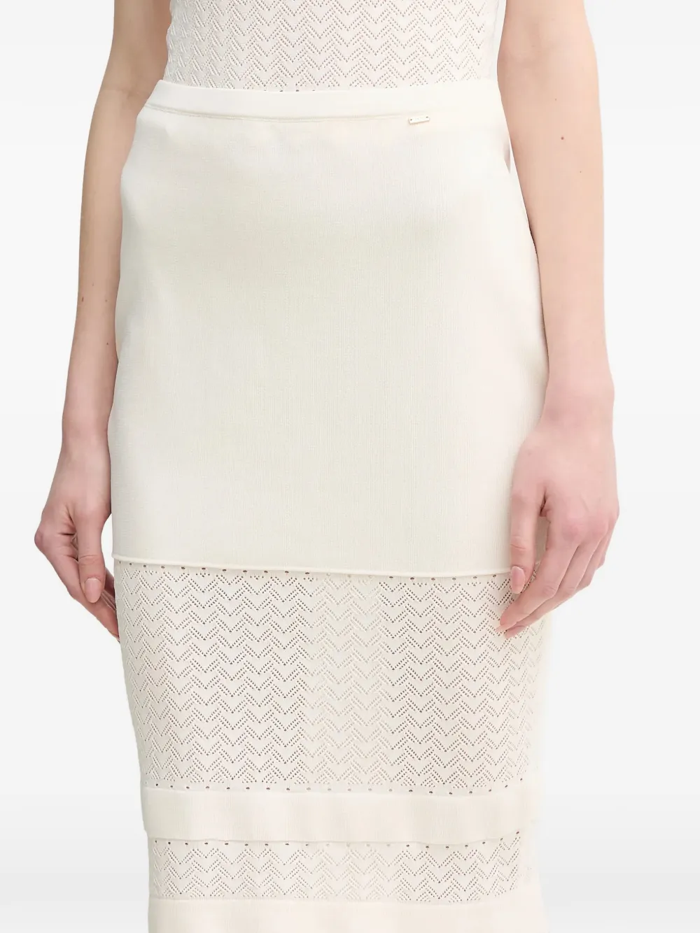 Gaudi Pointelle gewelfde rok Beige