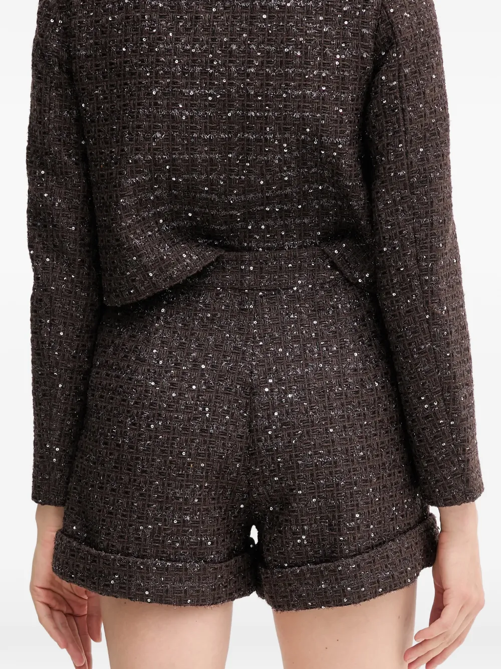  Gaudi Sequins-embellished Button-fastening Shorts - Brown 