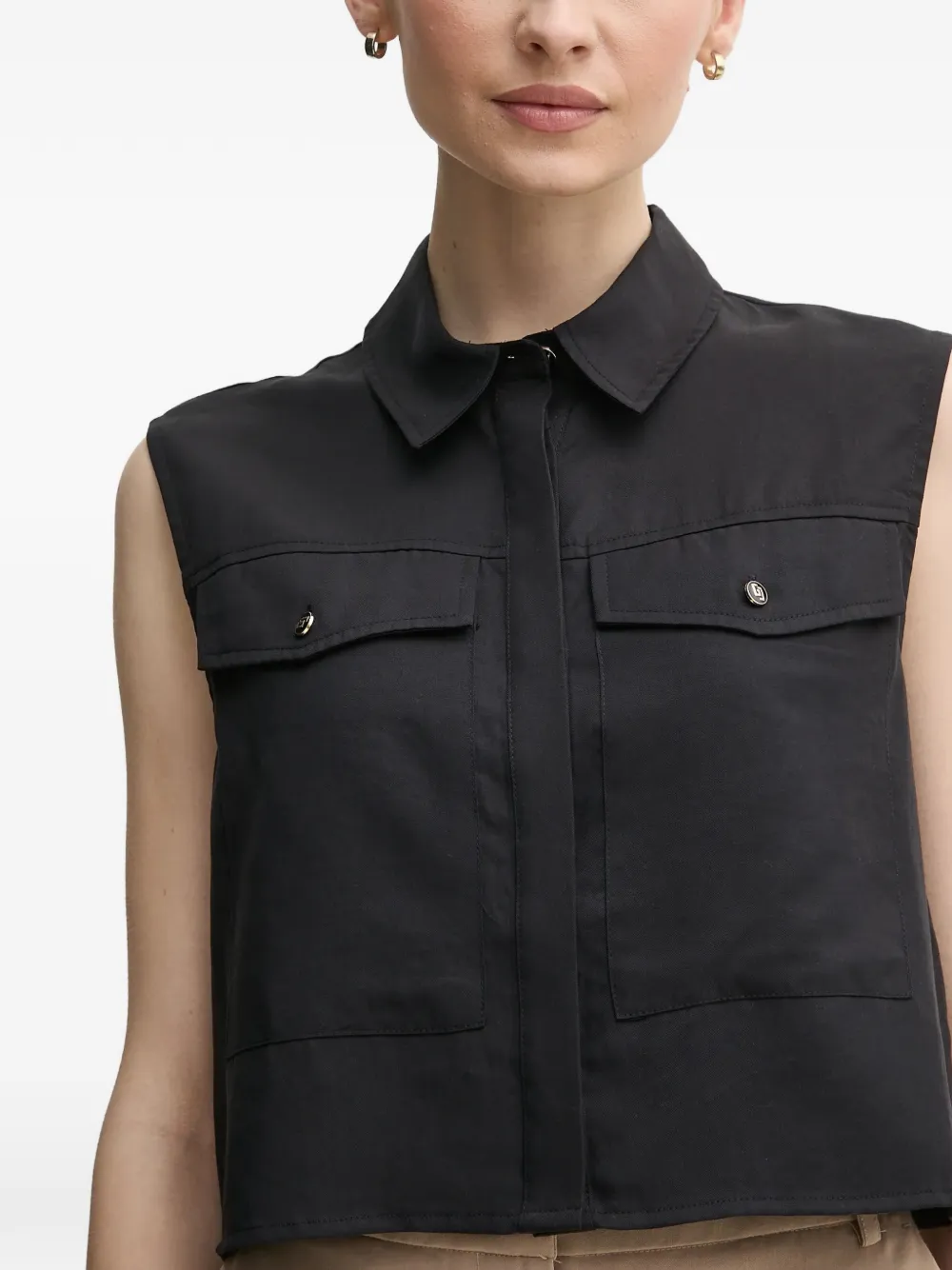 Gaudi Blouse met borstzak Zwart