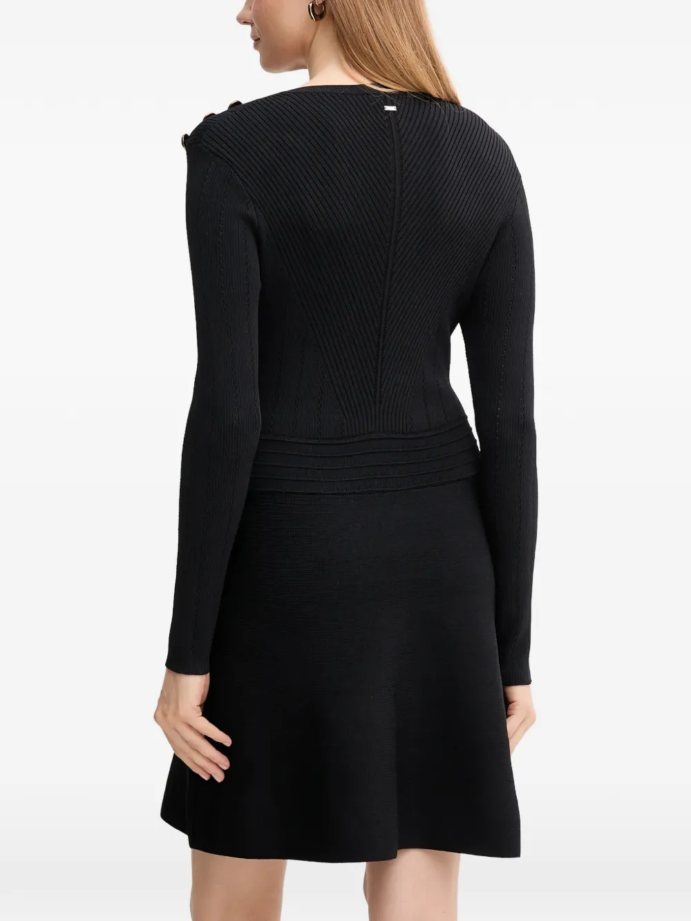  Gaudi Button-embellished V-neck Mini Dress - Black 