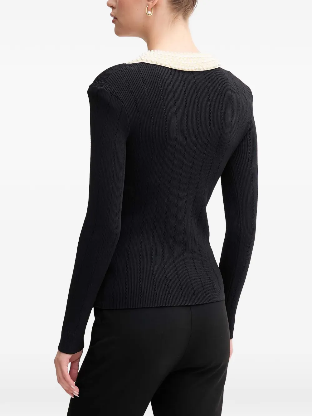  Gaudi Collar-embellished Polo Top - Black 