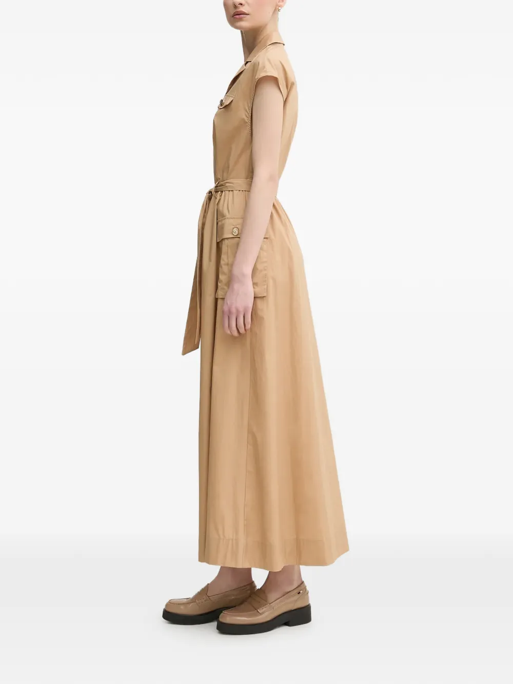  Gaudi Belted Maxi Dress - Neutrals 