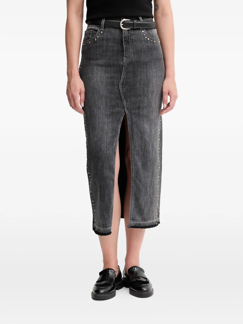 Gaudi stud-embellished split skirt - Nero