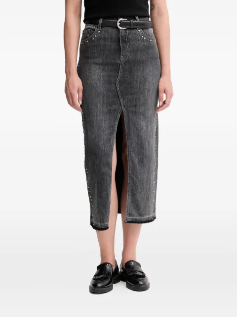 Gaudi Saia midi com aplicação de tachas e fenda