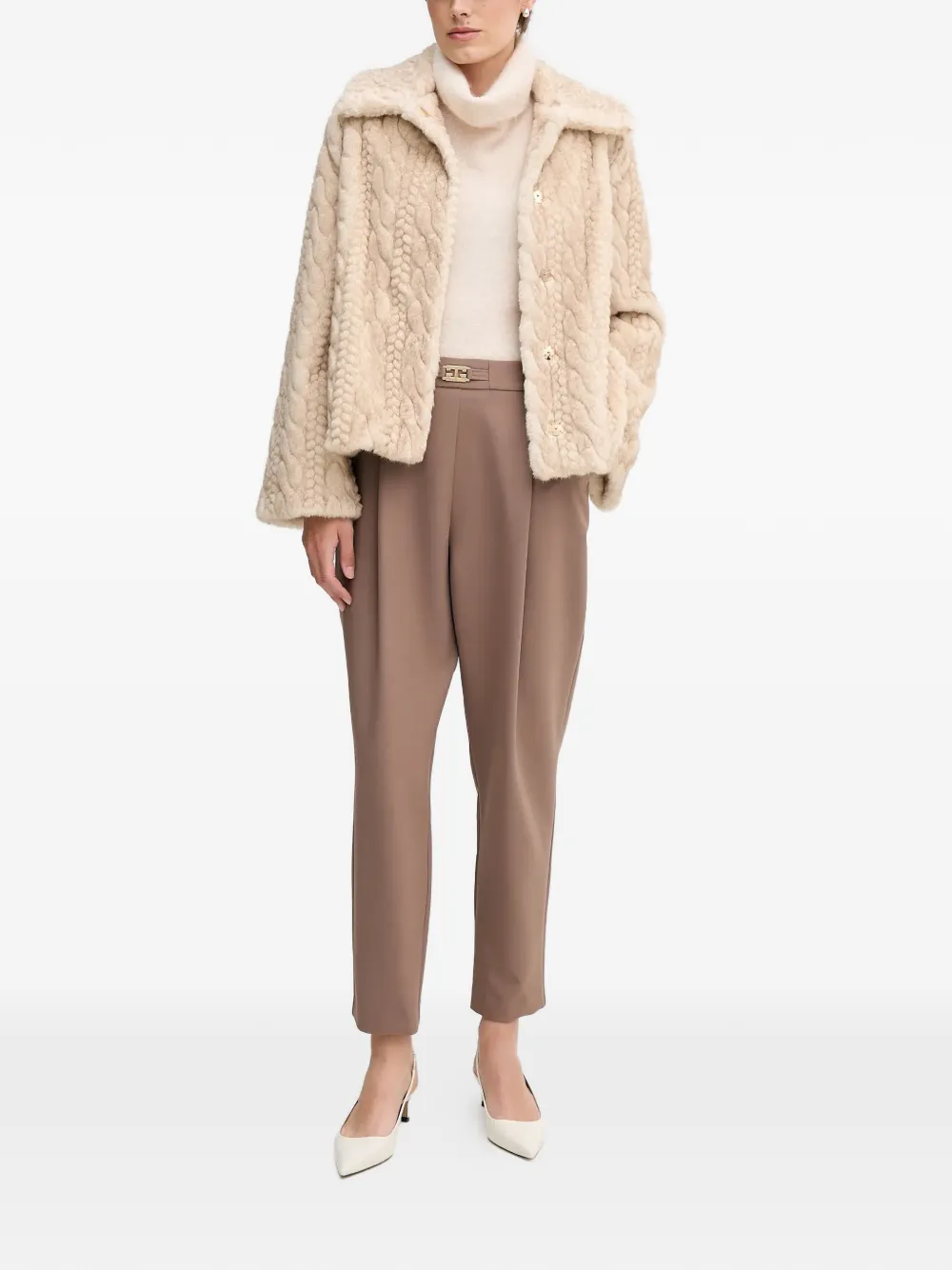  Gaudi Pleated Straight-leg Trousers - Brown 