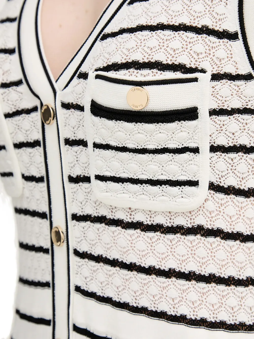 Pockets Striped Button Midi Dress