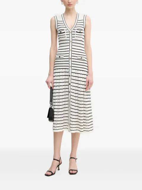 Gaudi pockets striped button midi dress
