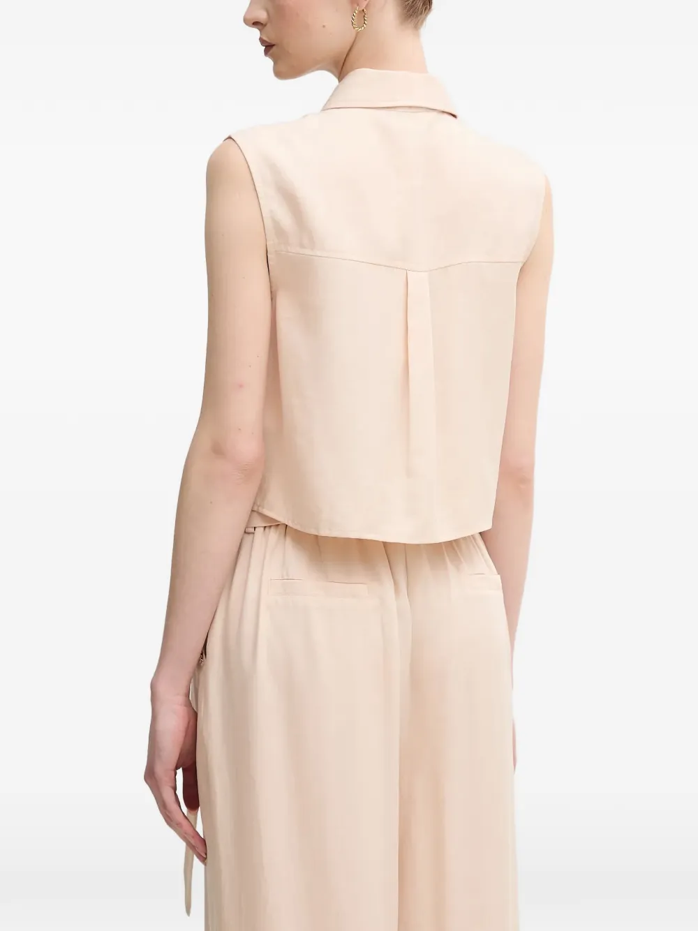 Gaudi Blouse met polokraag en borstzak Beige
